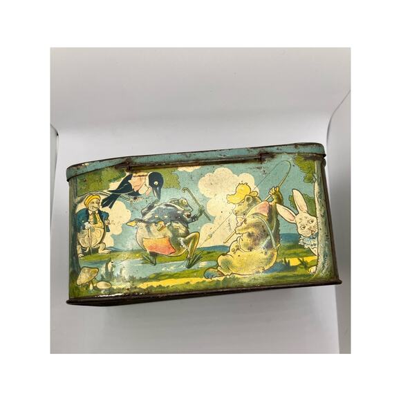 Antique Peter Rabbit Candy Tin Litho Kandies For The Kiddies Tindeco - Picture 3 of 12